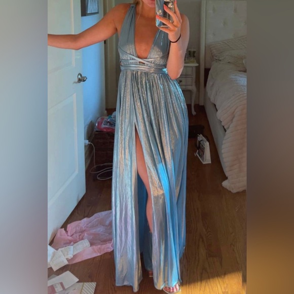 x REVOLVE Goddess Gown in Light Blue - Picture 3 of 3